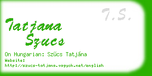 tatjana szucs business card